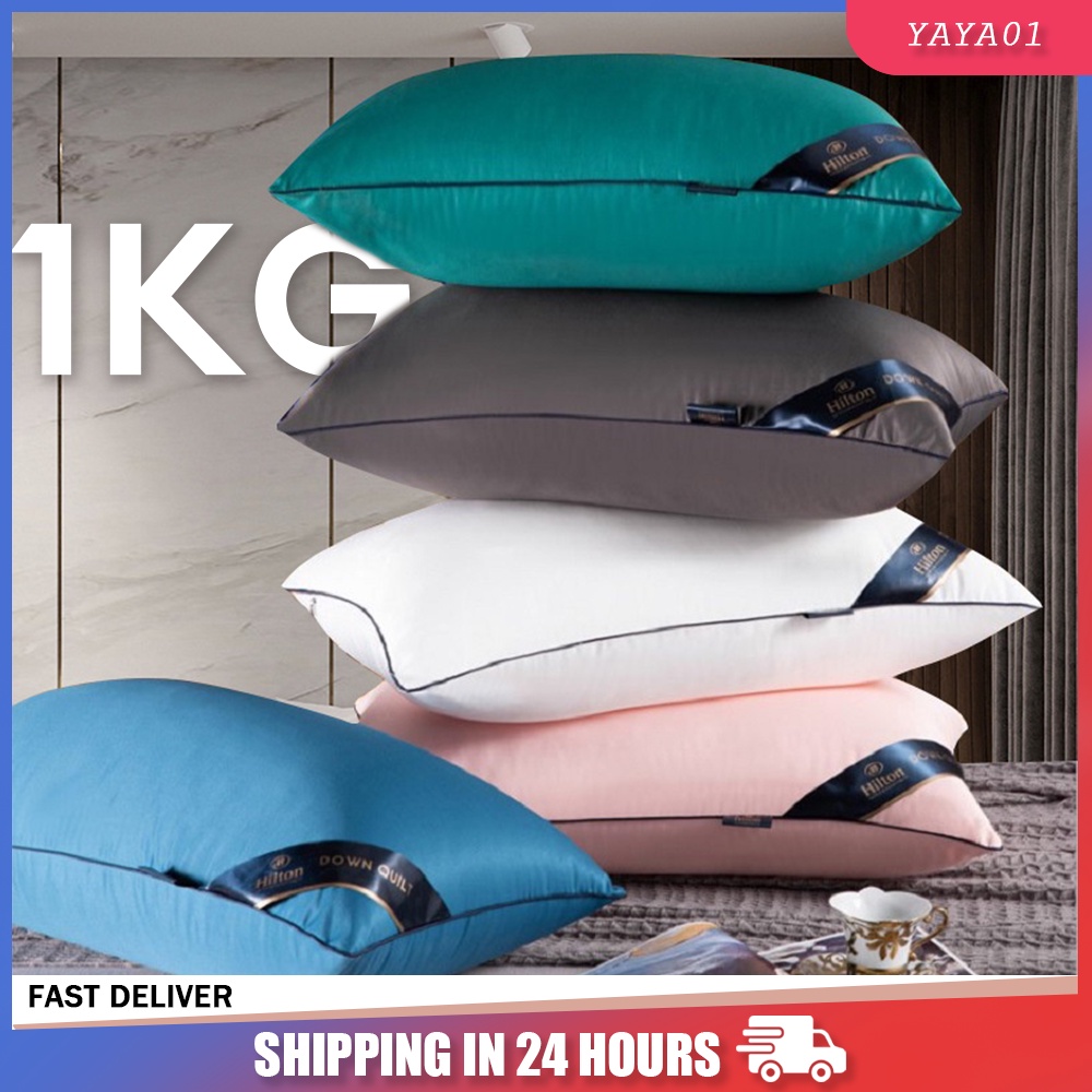 【COD】Sleeping Hilton Pillow 1KG/1000g Black/White/Blue/Green Hotel