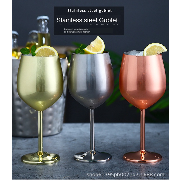 Stainless Steel Champagne Cup Wine Glass Cocktail Glass Creative Metal