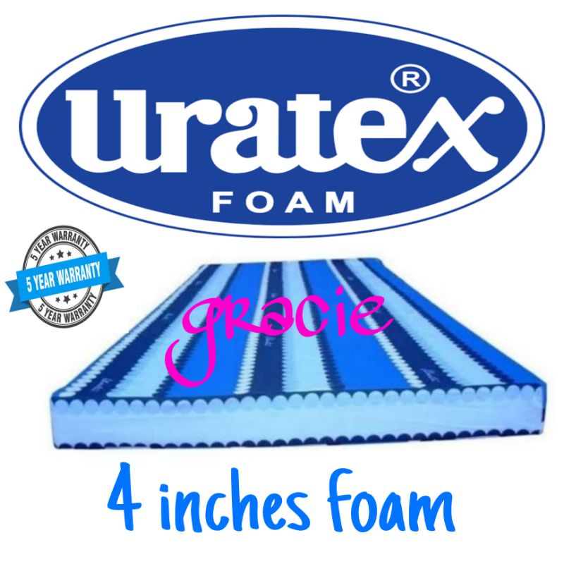 Uratex Foam with cover 4 inches thick (Straight Cut Original Uratex