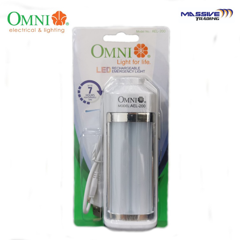 Omni LED rechargeable emergency light AEL200 Shopee Philippines