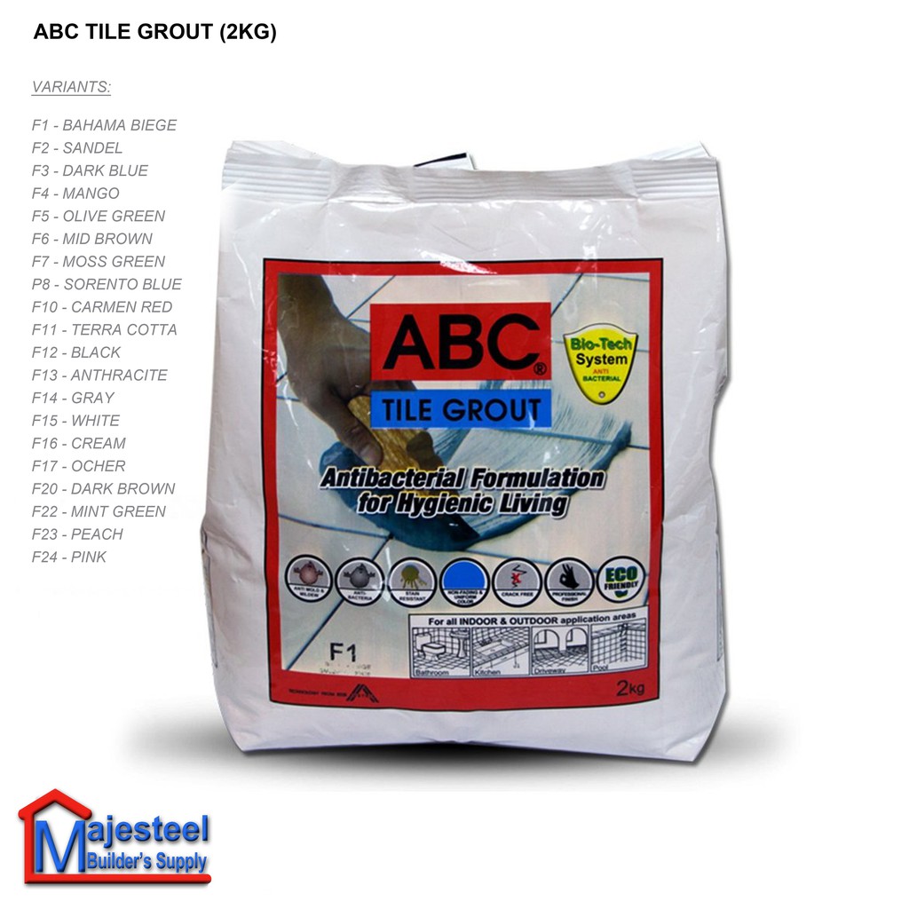 2KG ABC High Quality Tile Grout Indoor & Outdoor Tile Joint Filler/Stoneware/Pavers (MAJESTEEL