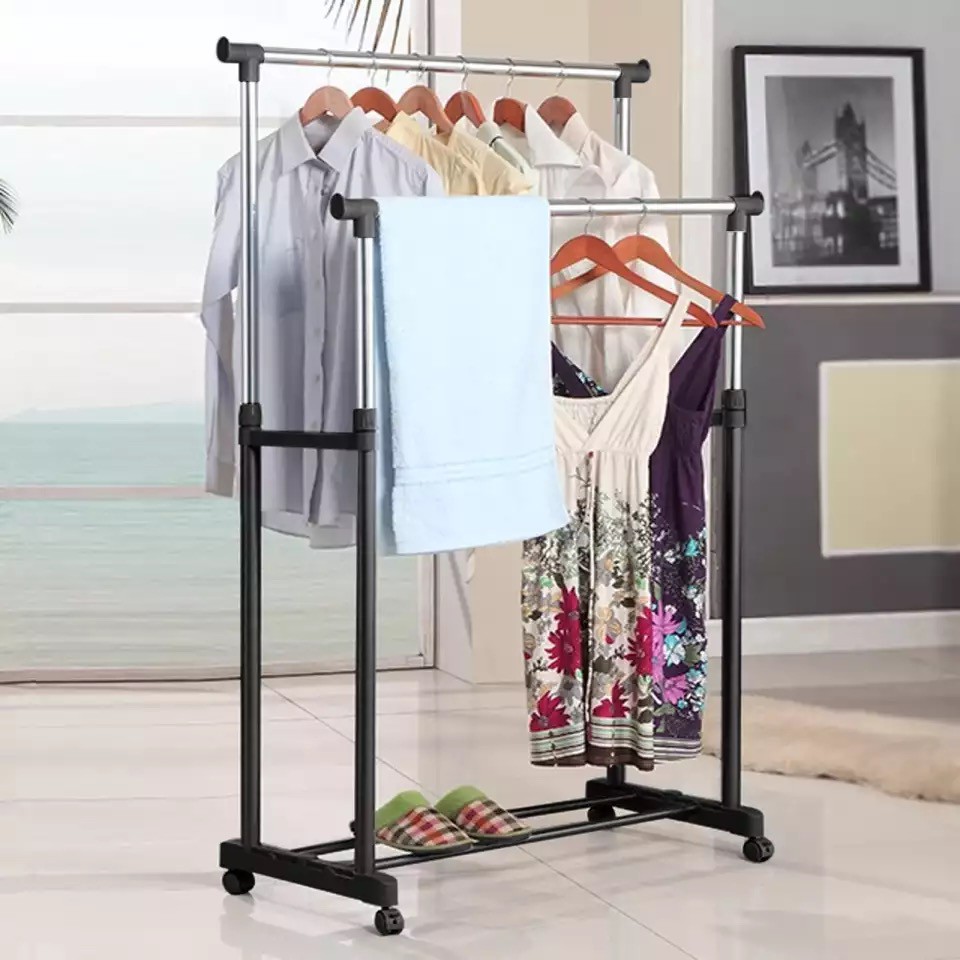 Adjustable Double Pole Clothes Rack Shopee Philippines