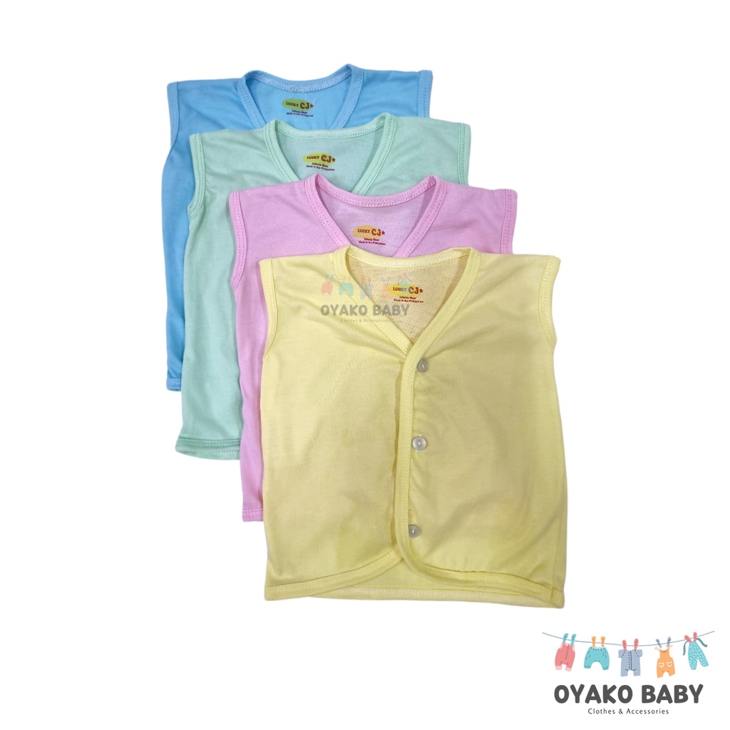 3pcs Lucky CJ Cotton Button Baby Clothes Sleeveless Barubaruan