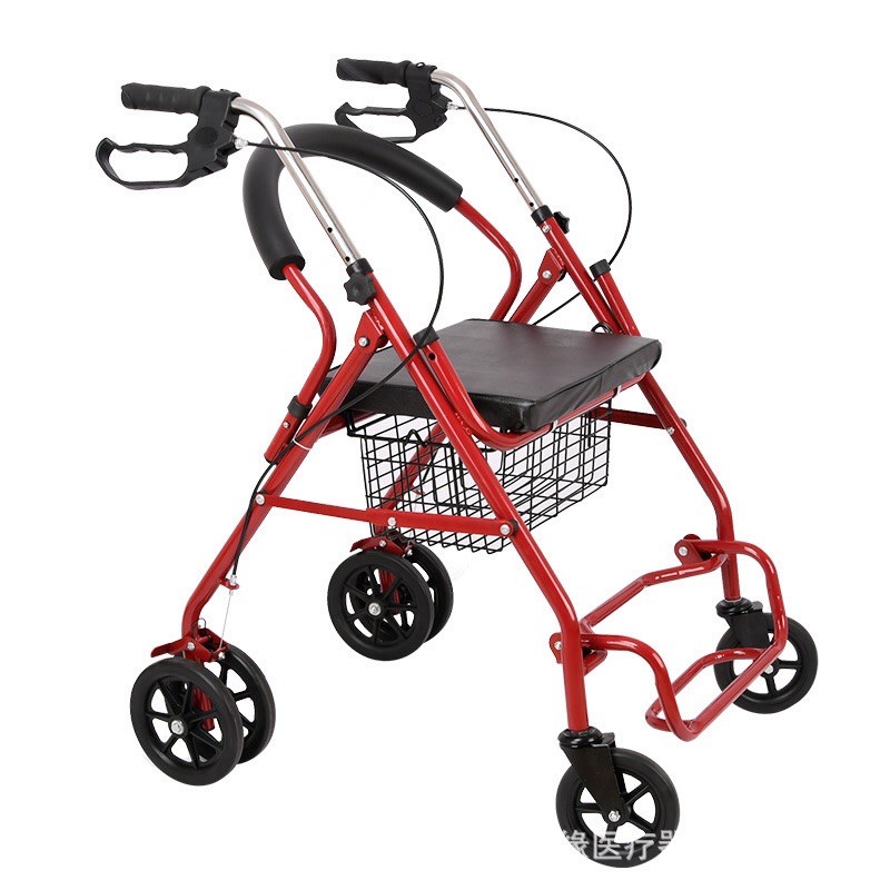 Heavy Duty Adult Walker Rollator with Footrest, handBrake and seat