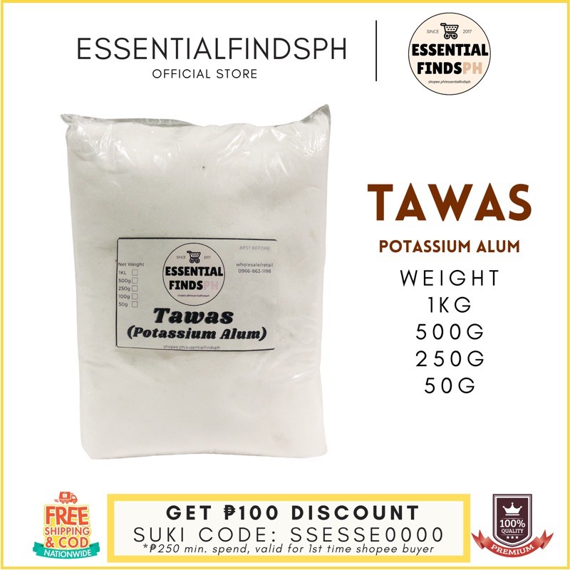Tawas / Potassium Alum Powder 100 PURE direct supplier Shopee