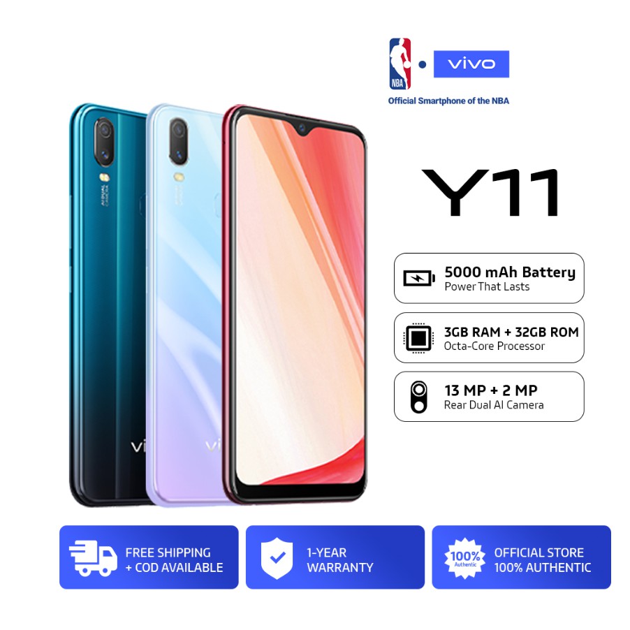 Vivo Y11 3GB+32GB 5000mAh 8MP/13MP+2MP Dual Rear Camera Fingerprint