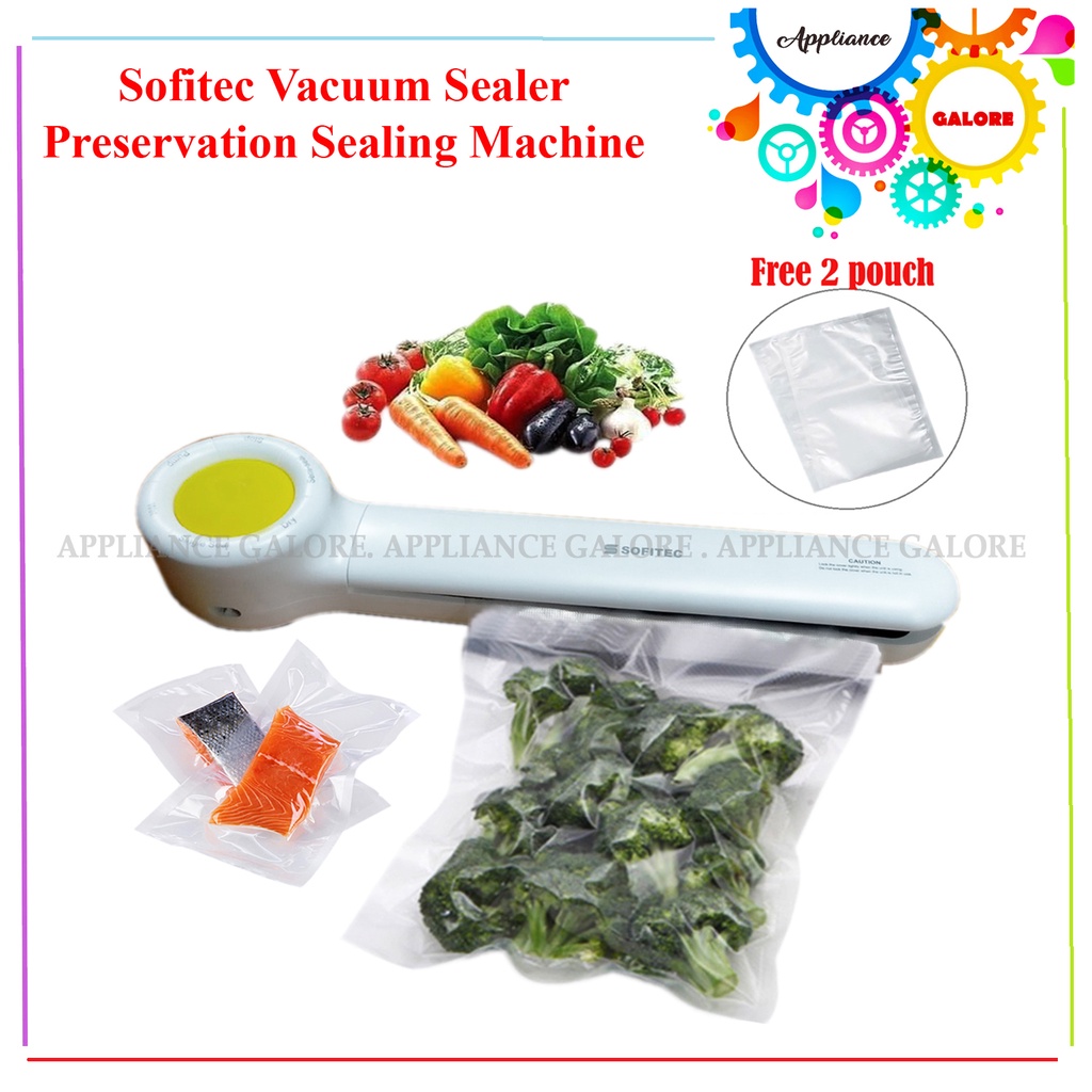 Vacuum Sealer Preservation Sealing Machine w/ free 2pcs Plastic