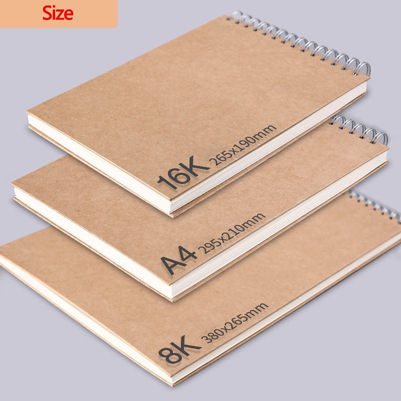 Loose leaf sketchbook vintage Thick paper 160 GSM Spiral notepad Art
