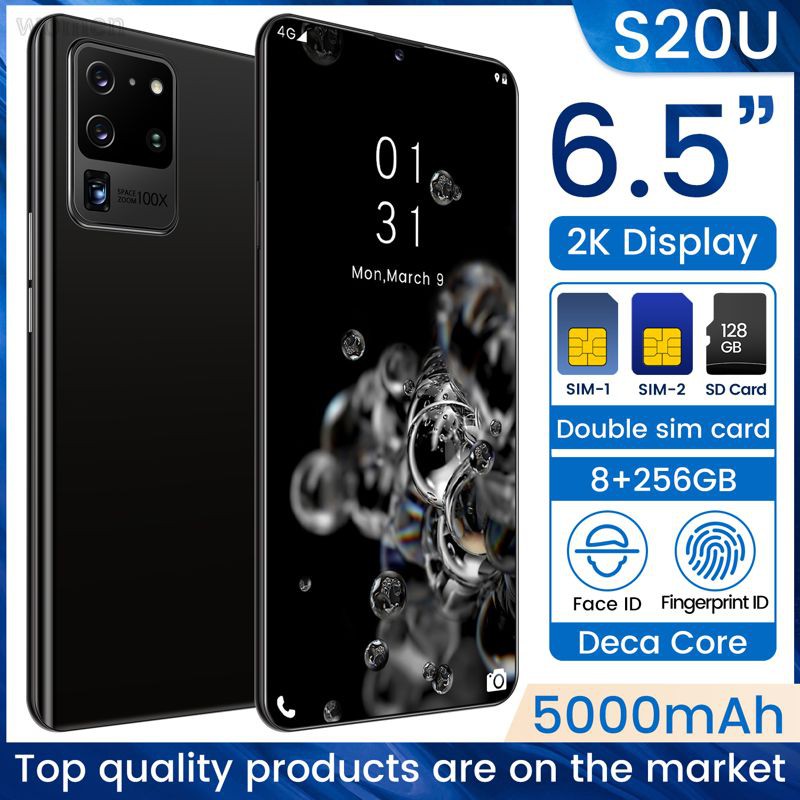 S20U 8GB + 256GB 6.5 Smart Phones Android 10.0 Handphone 4G 5000 mAh