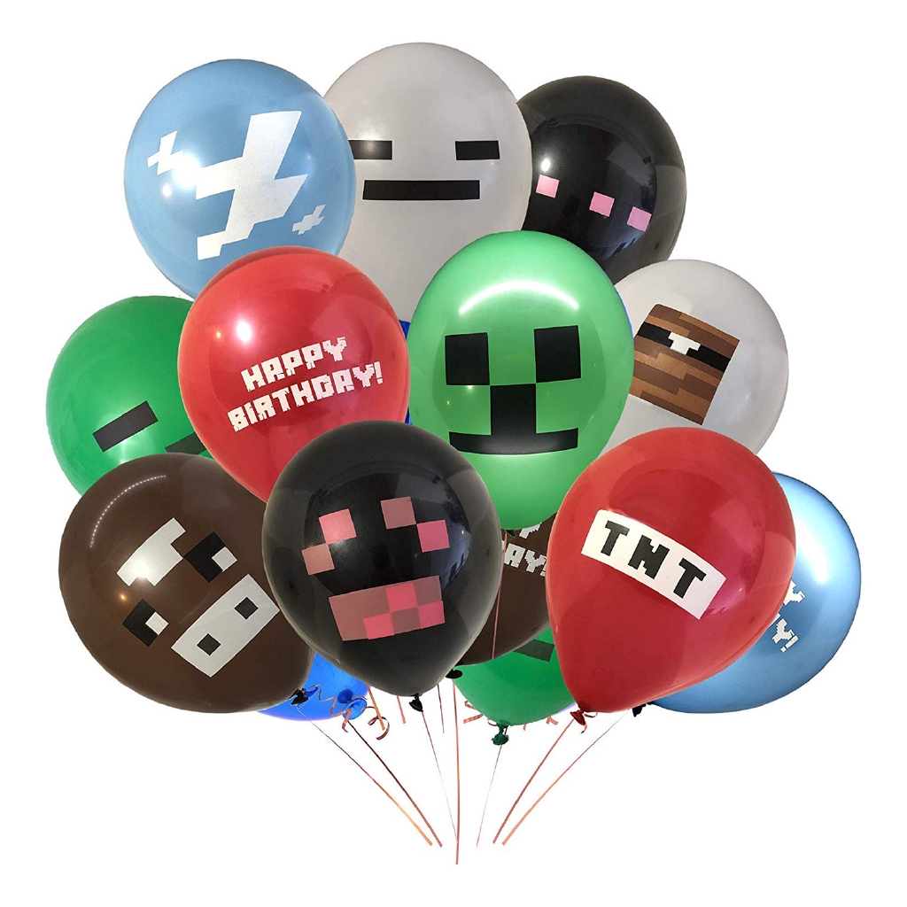 24pcs/lot Boys Kids Minecraft Theme 12inch Latex Birthday Party Balloon