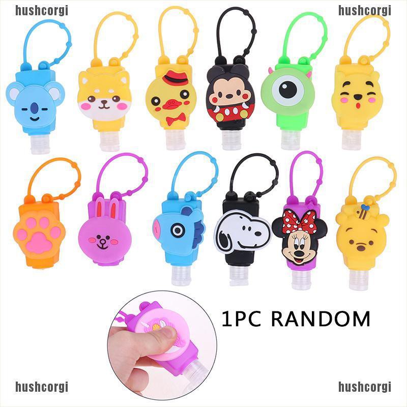 HGPH belle 1Pc Cartoon Silicone Hand Sanitizer Pocketable Antibacterial
