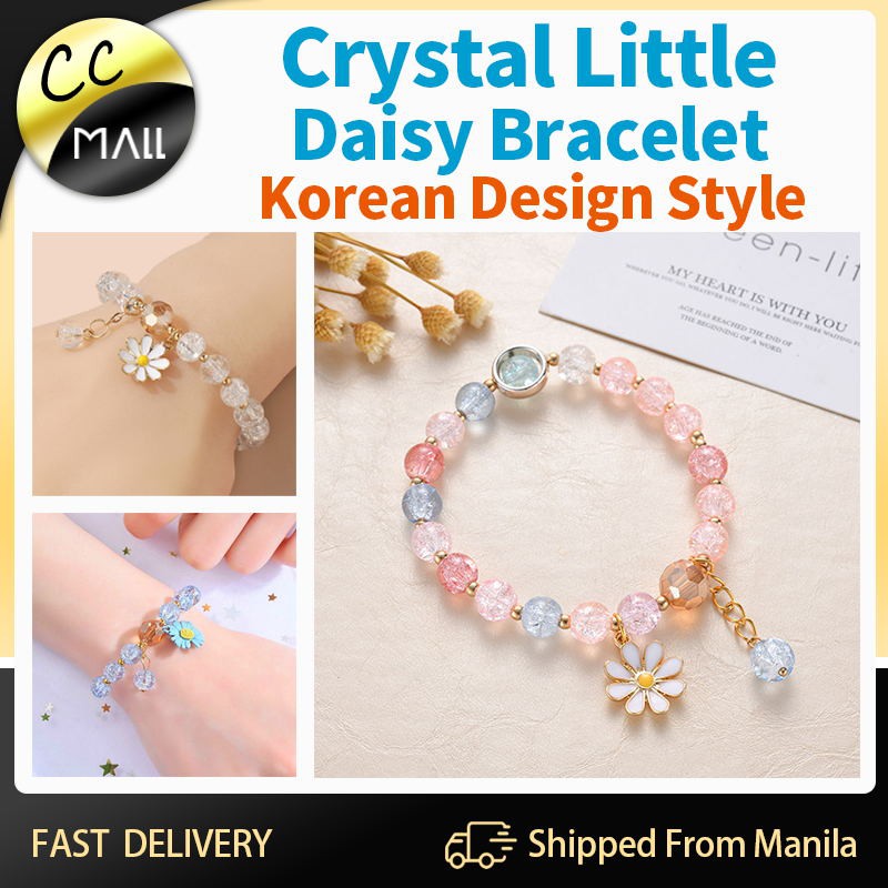Daisy Crystal Bracelet Couple Cute Bracelet Promise Flower Bracelet