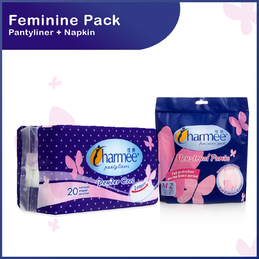 Charmee Feminine Pack Pantyliner Powder Cool Longer + Menstrual Pants