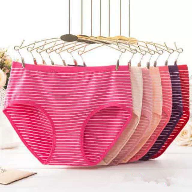 Women cotton Striped pattern panty ladies underwear free size