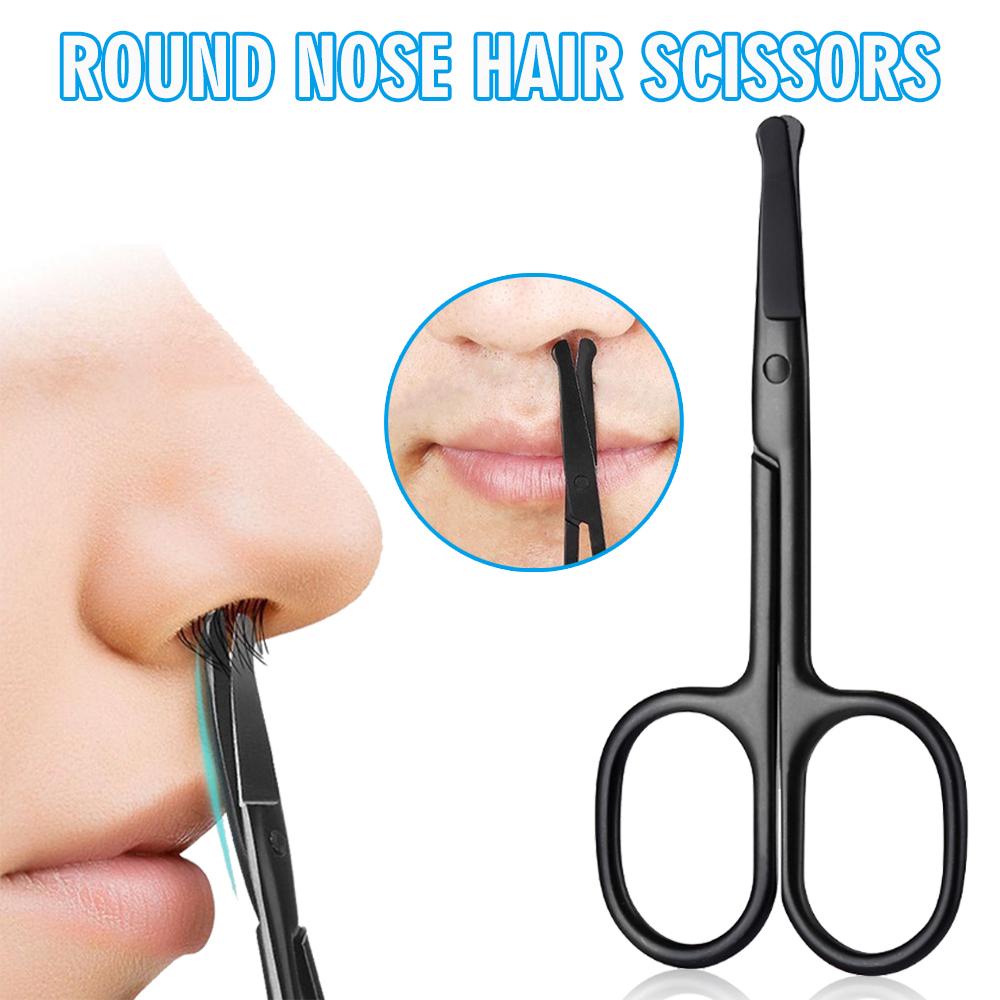 1pcs Stainless Steel Band Nose Hair Scissors Hair Tools Round Head Nose