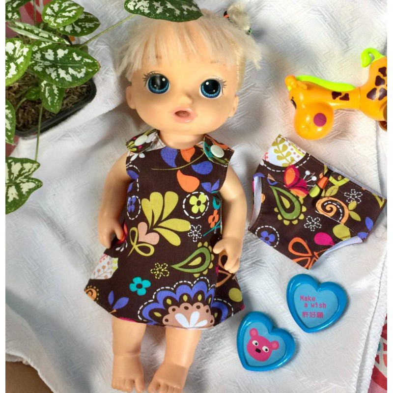 Baby Alive Clothes/ Baby Alive Reversible Dress with Matching Diaper