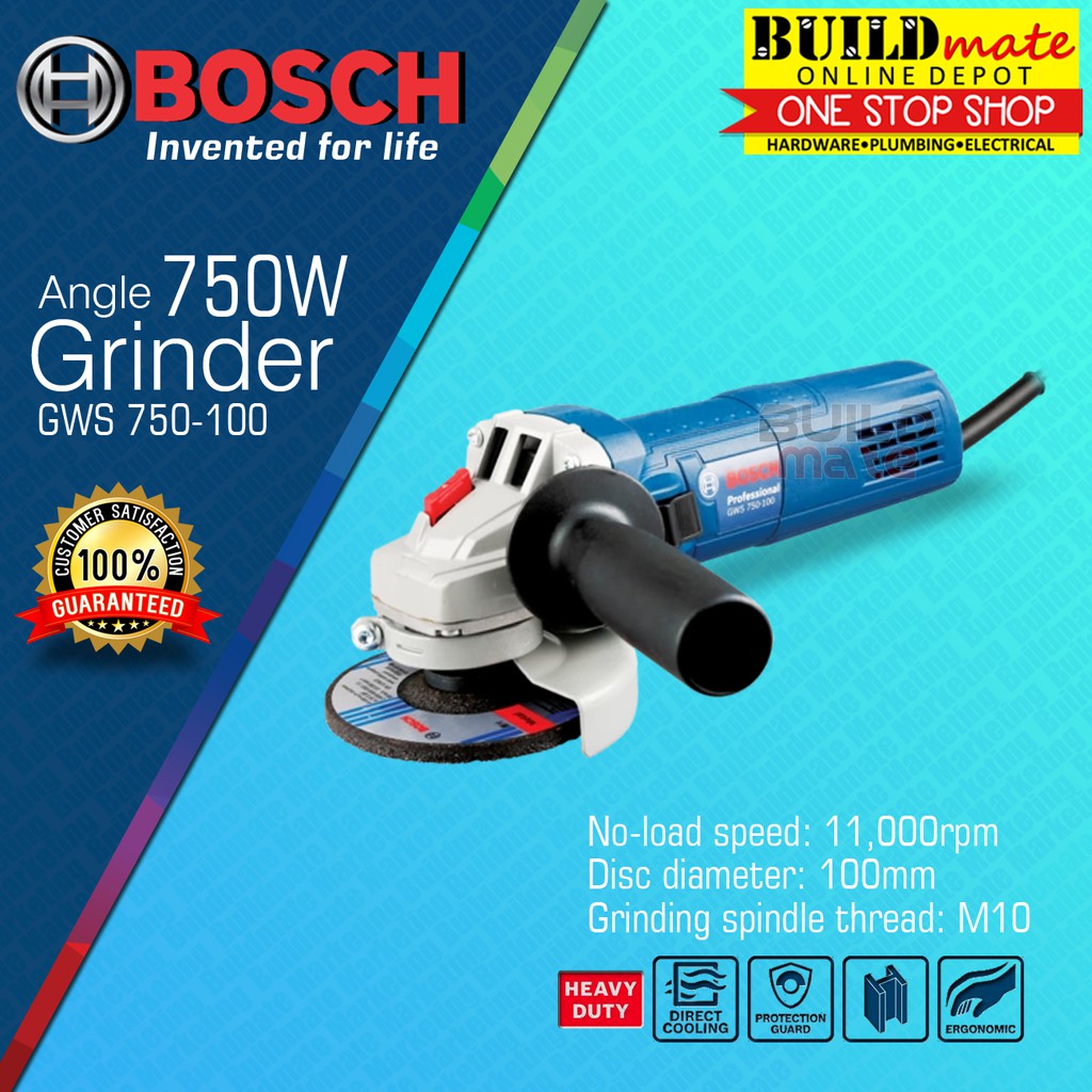 BOSCH Angle Grinder 750W GWS 750 100 •100 ORIGINAL / AUTHENTIC