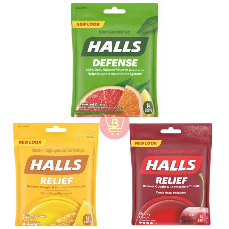 Halls Cough Suppressant, Oral Anesthetic, Lozenges Dietary Supplement