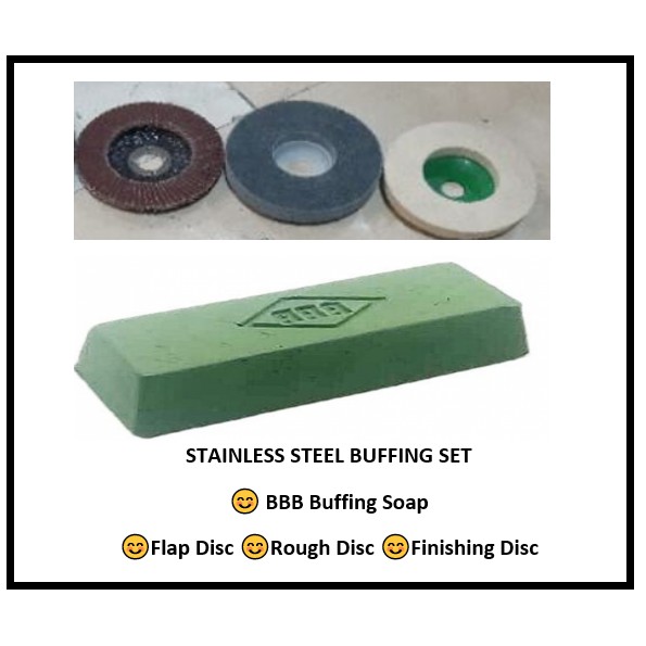 Stainless Buffing Kit BBB Buffing Soap, Flap Disc, NonWoven Cloth