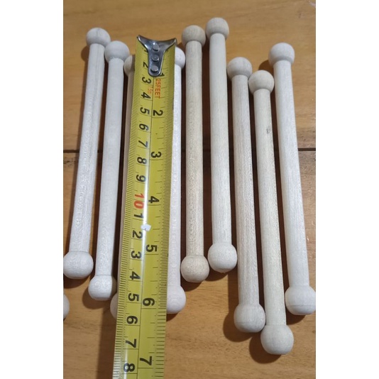 Unpainted Wooden Scroll Rod ( Rounded Tip ) 6" ( 100pcs ) Shopee