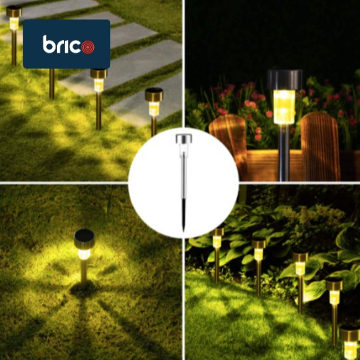 Brico Solar Pathway Lights , Solar Landscape Lights Outdoor Stainless
