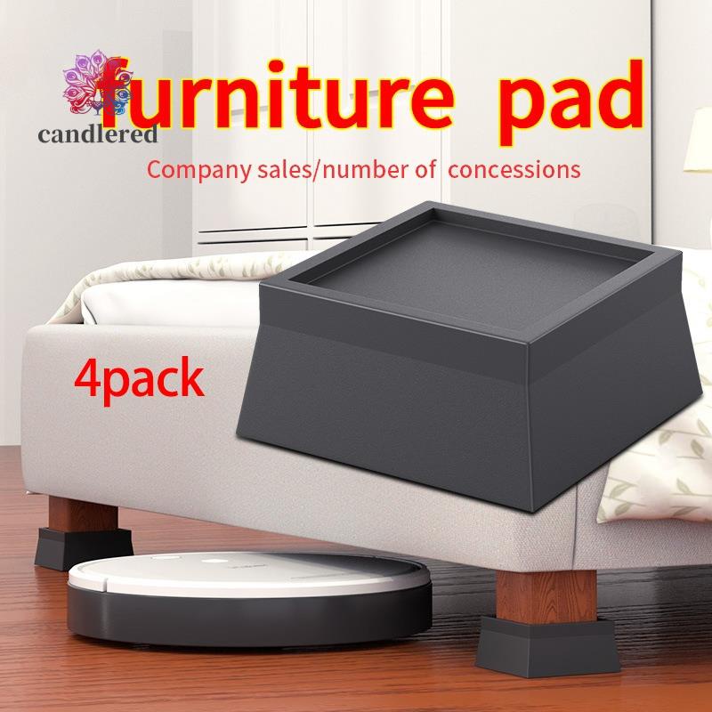 4Pack Square Bed and Furniture Risers Stackable Duty Heighten Base