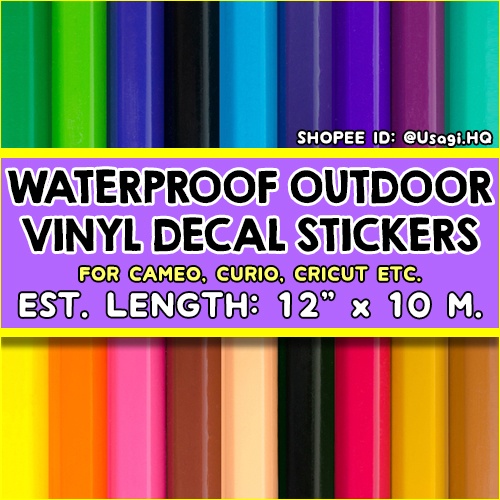 (12" x 10m) Waterproof Outdoor Vinyl Decal Stickers for Silhouette