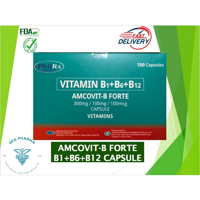 AMCOVITB FORTE Vitamin B Complex B1 B6 B12 Tablet 1 box [100 tablets
