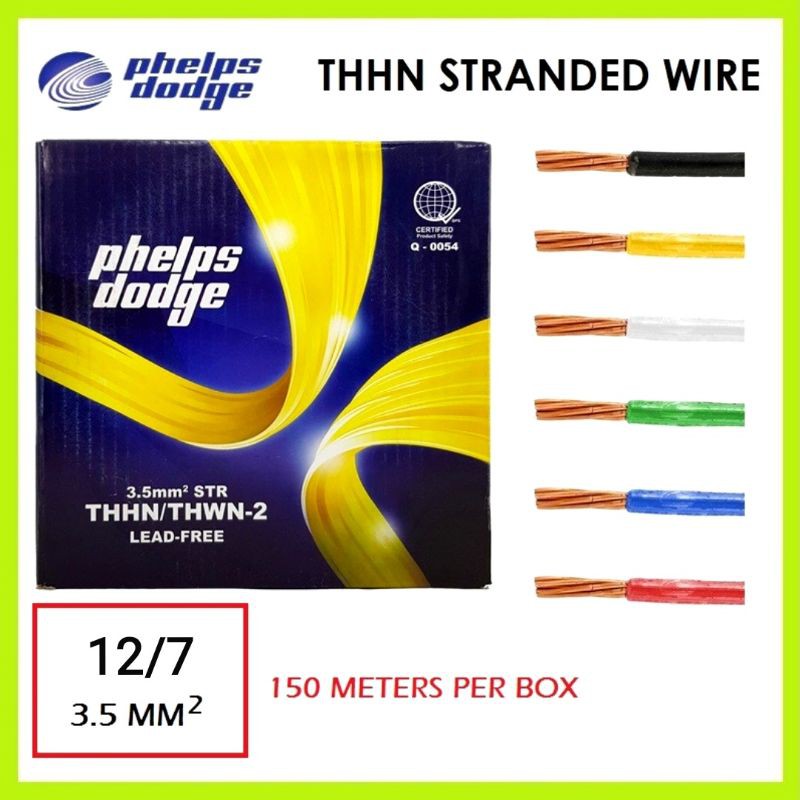 Phelps Dodge THHN/THWN 3.5mm (12/7) Stranded Wire 3.5mm² 12/7 Shopee