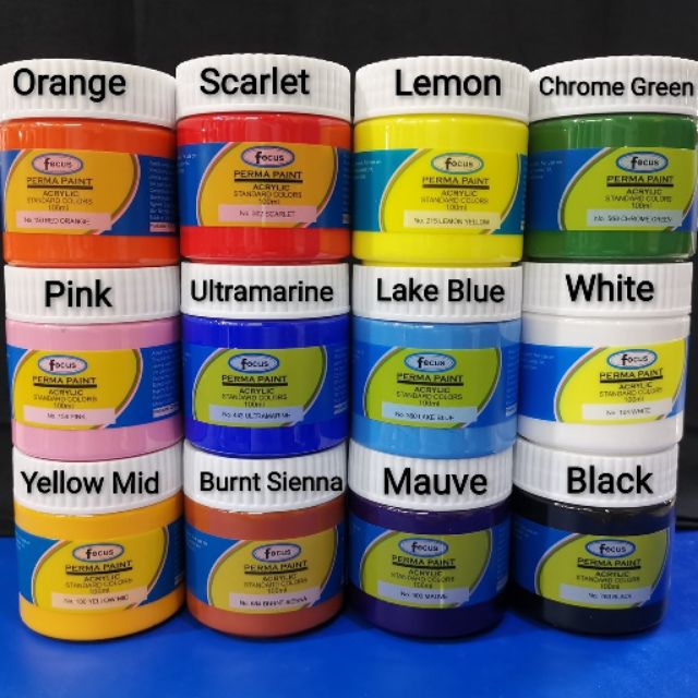 Focus Perma Acrylic Paint 100ml Shopee Philippines