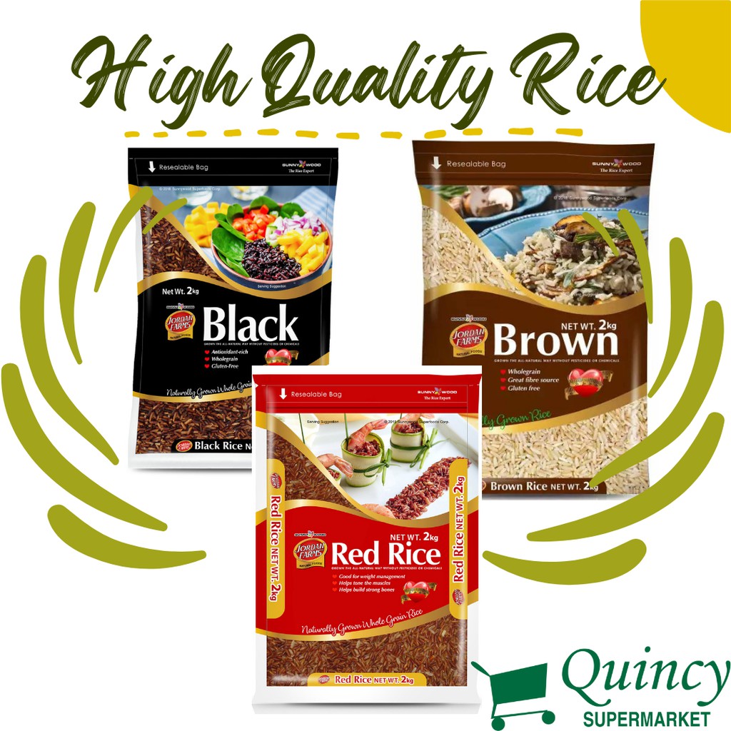 Jordan Farms Red Rice, Black Rice, Brown Rice 2kg Quincy Supermarket