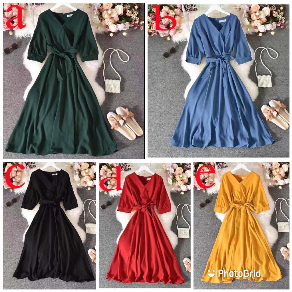 HQ FASHION BANGKOK FORMAL PLAIN DRESS Shopee Philippines