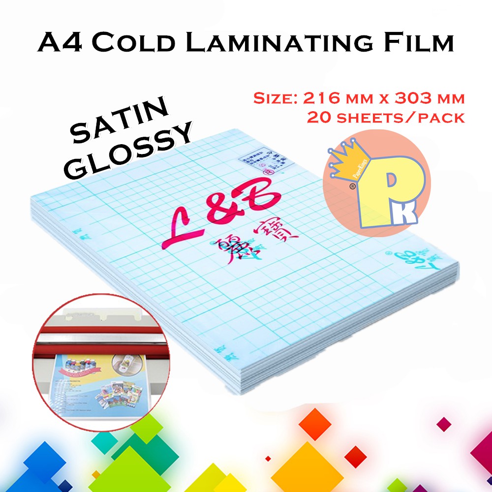 L & B Cold Laminating Film A4 size glossy & matte 20pcs per pack