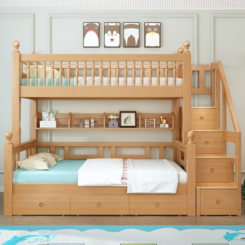 Beech Bunk Bed Bunk Bed Solid Wood TwoLayer Children's Bed Bunk Bed