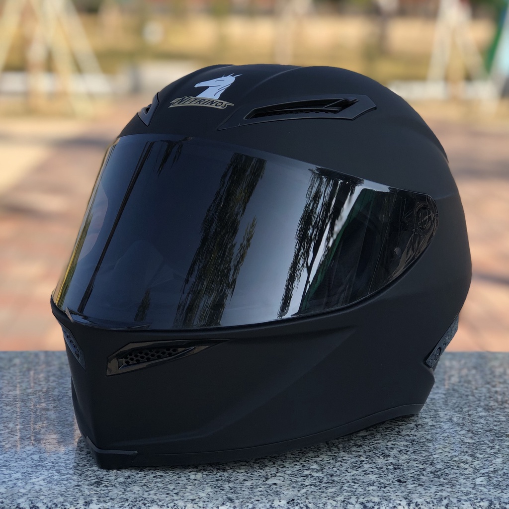 NITRINOS Matt Black Motorcycle Full Face Helmet Motorcycle Racing