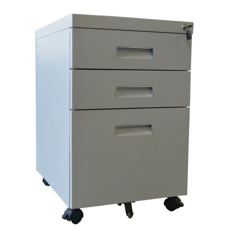 Mobile Pedestal 3Drawer Gauge20 with key lock Steel Black