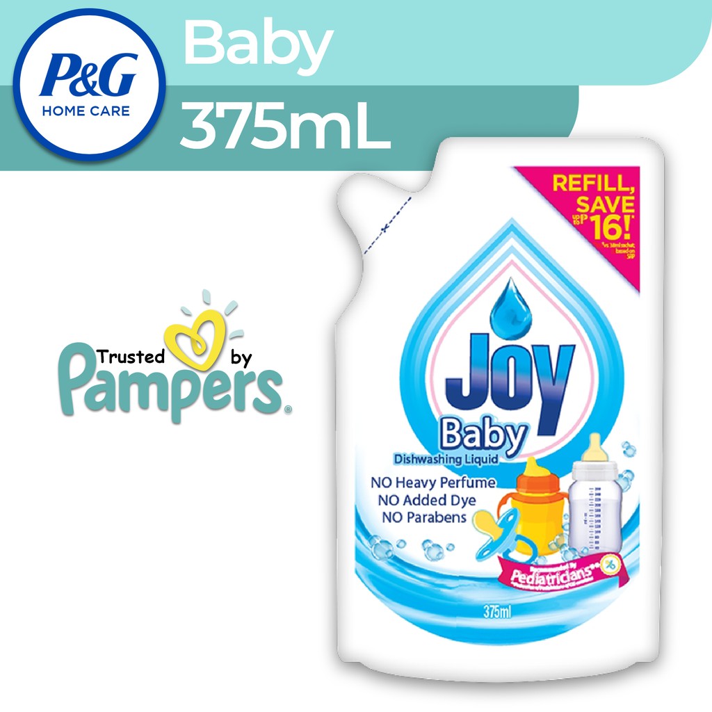 Joy Baby Dishwashing Liquid Concentrate Pouch 375mL Refill Shopee