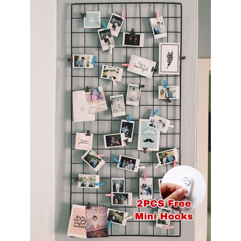 [30x84cm] Wire Wall Grid Panel Mesh Iron Decor Organizer Frame Design