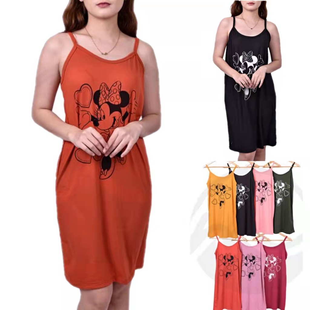COD KOREAN WOMEN TRENDY LOOSE DUSTER SPAGHETTI DRESS HOT SALE