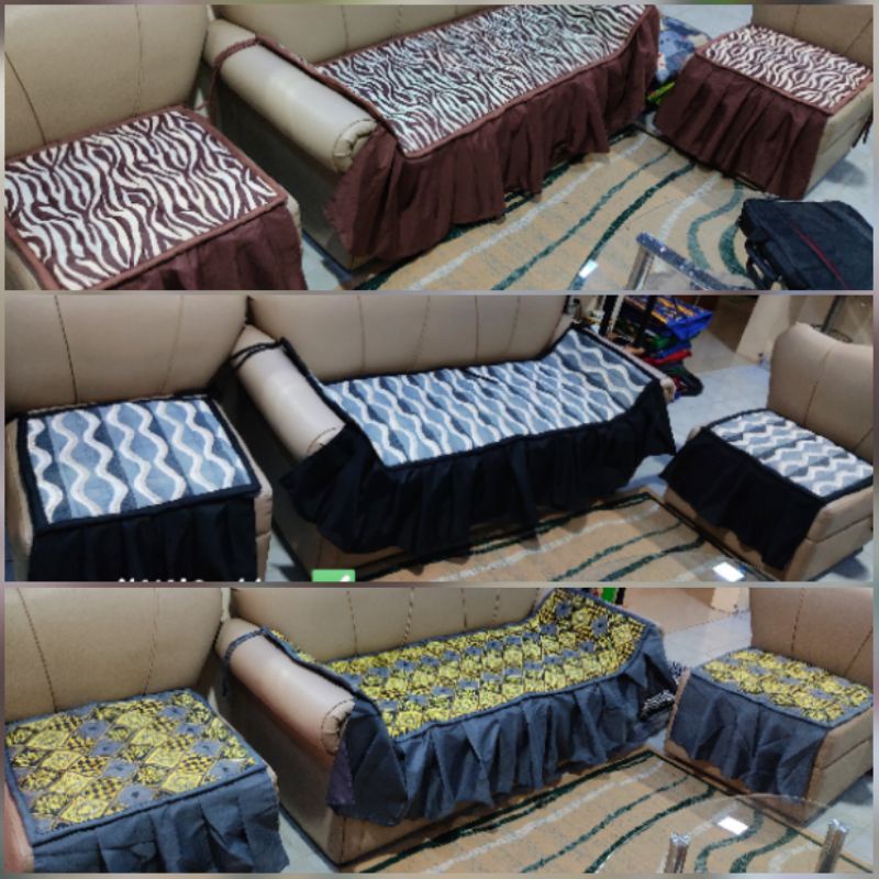 Sala set/sofa seat cover With ruffles 3n1 Shopee Philippines