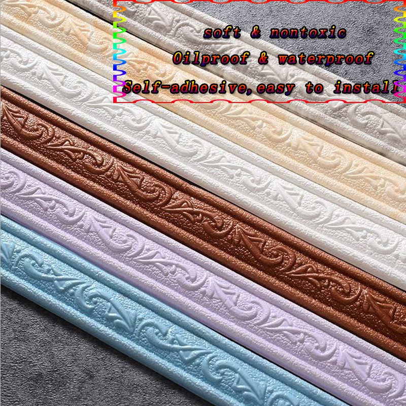 2.3m Wallpaper 3D Selfadhesive Wall Sticker Waterproof Border Wall