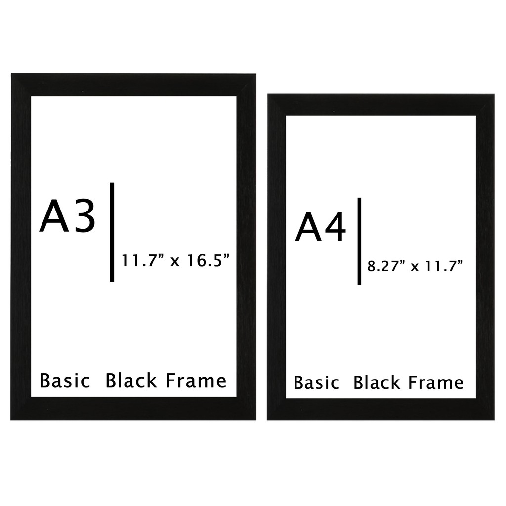 A4, A3 Picture Frame Black For Certificate Photo Poster for Wall Decor Shopee Philippines