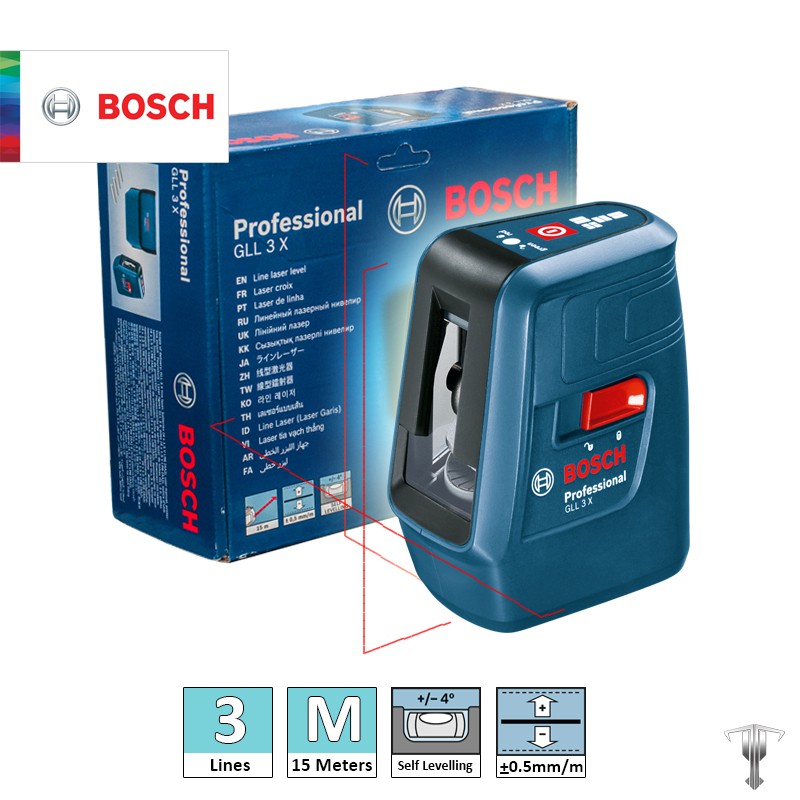 Bosch GLL 3X Professional 3 Line Laser Digital Leveling