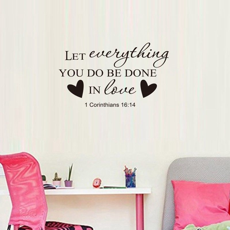 Bible Verse Wall Stickers Religious Decor Christian Quote Vinyl Wall