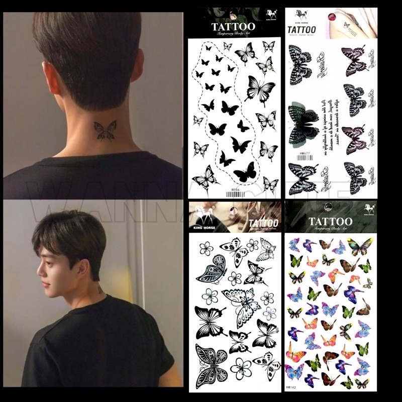 Butterfly tattoo butterfly minimal tattoo minimal tattoo sticker