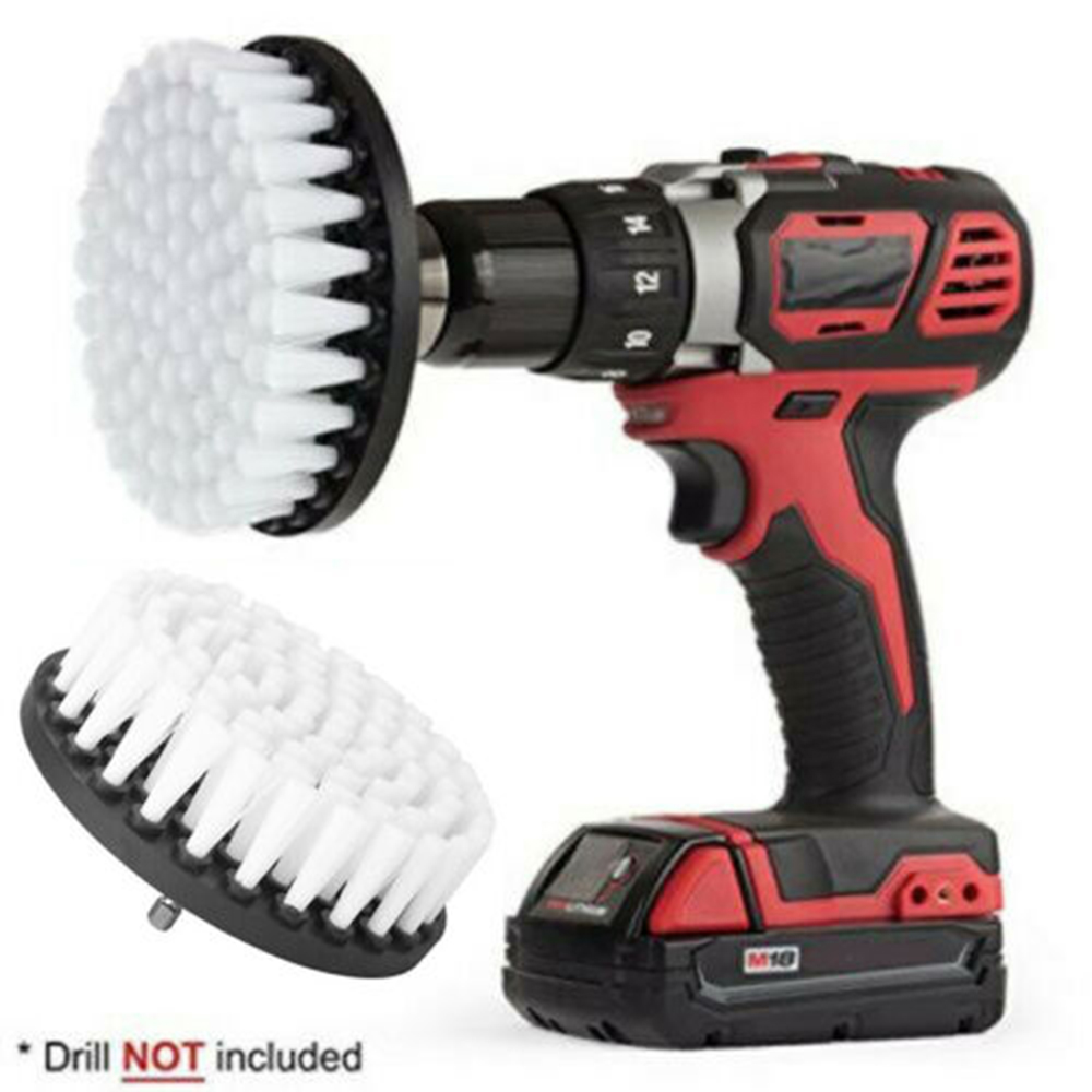 Drill Brush White 4in Electric Part Spare Carpets Leather seats Soft