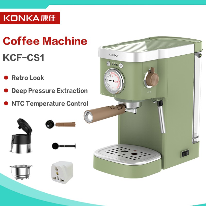 KONKA Capsule Coffee Maker Home Retro Full Semiautomatic Italian