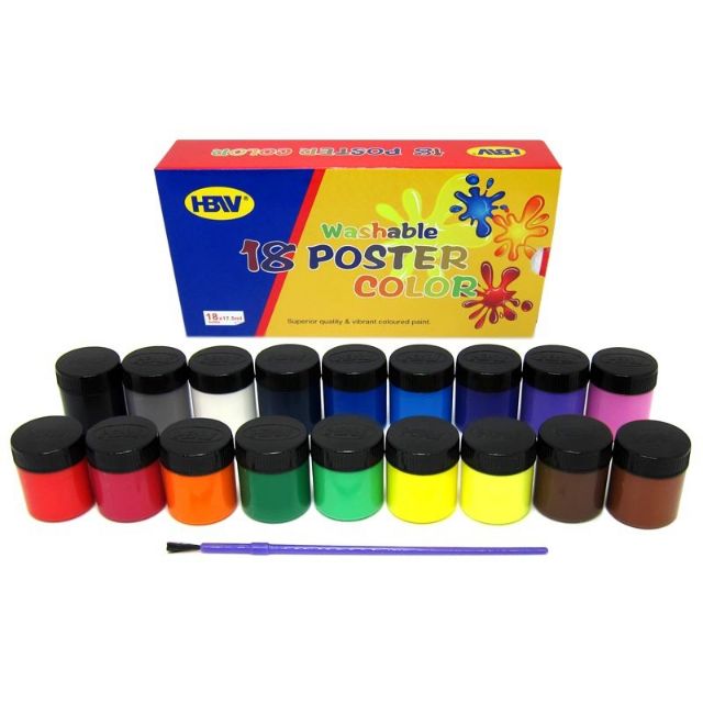 HBW 18 Colors Washable Poster Paint Shopee Philippines