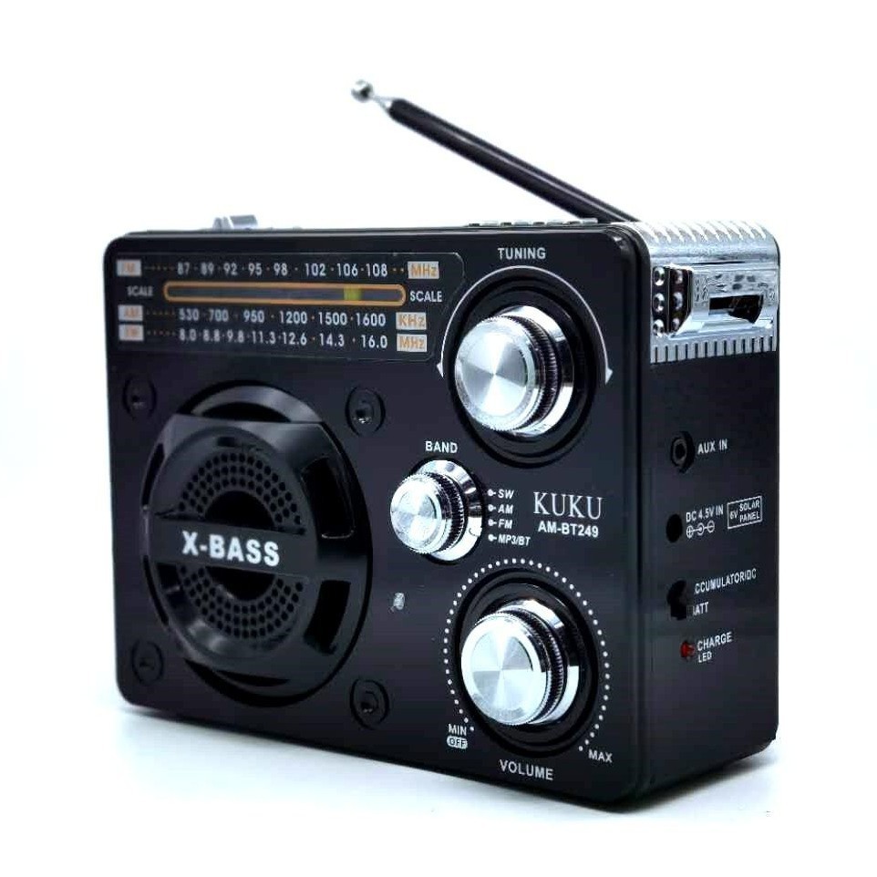 AM249/361U FM/AM/SW 3Band Wireless Bluetooth Speaker AM/FM Portable Rechargeable USB/TF/MP3