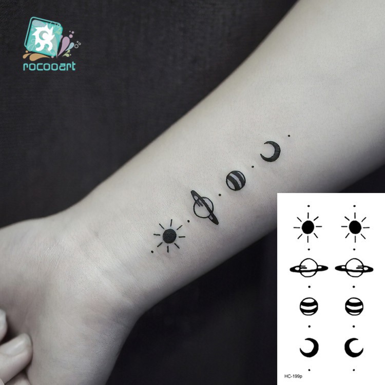 Tattoo Minimalist Water-Transfer Temporary Sun-Moon Body-Art Small Woman For Kid | Shopee Philippines 750_x_750_jpg